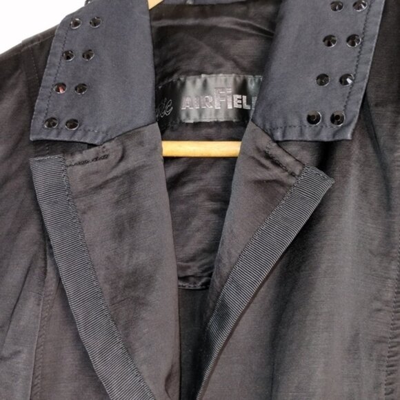 Airfield black satin jacket coat size 36 - Picture 6 of 9